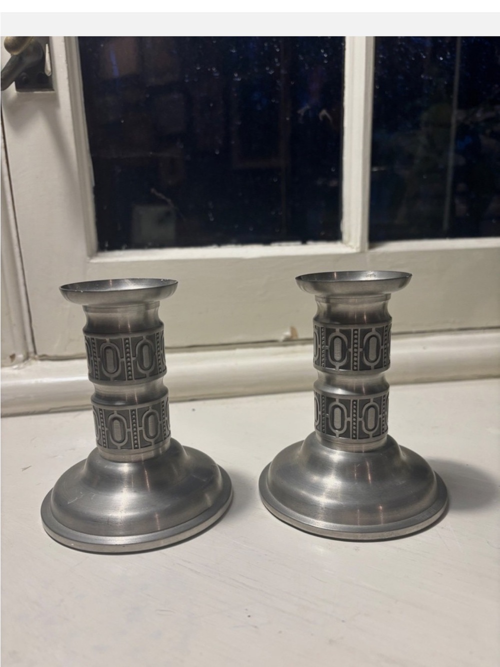 Vintage Selandia Norway Pewter Candlesticks - Set of 2